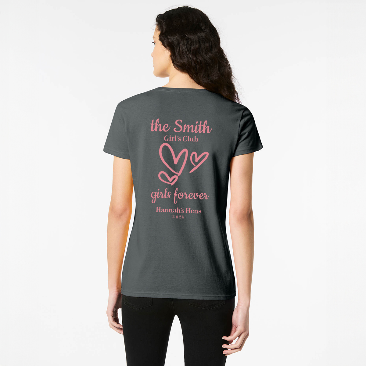 Personalised Hens Top Wicked Partystore Design 27 Black Back Pink
