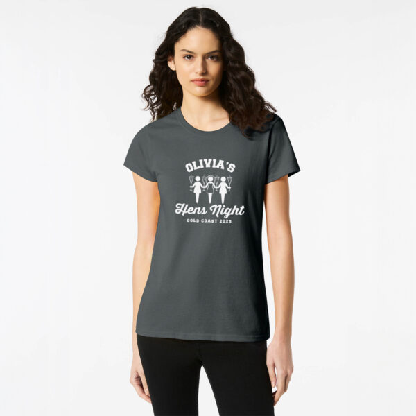 Personalised Hens Top Wicked Partystore Design 3 Black Front White