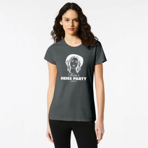 Personalised Hens Top Wicked Partystore Design 8 Black Front White