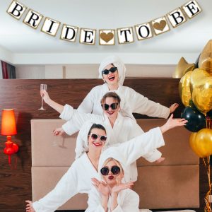 Bride To Be Gold Bunting Banner Wicked Partystore 1