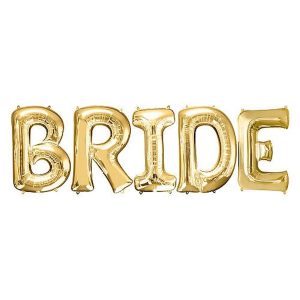 Foil Gold Bride Balloons Wicked Partystore