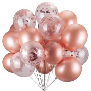 Pink Rose Gold Metallic And Confetti Balloons Wicked Partystore 2