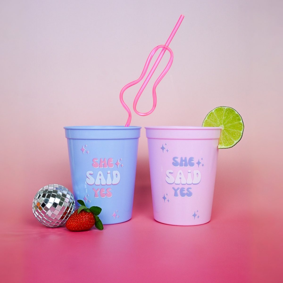She Said Yes Pink Party Cups Wicked Partystore 1