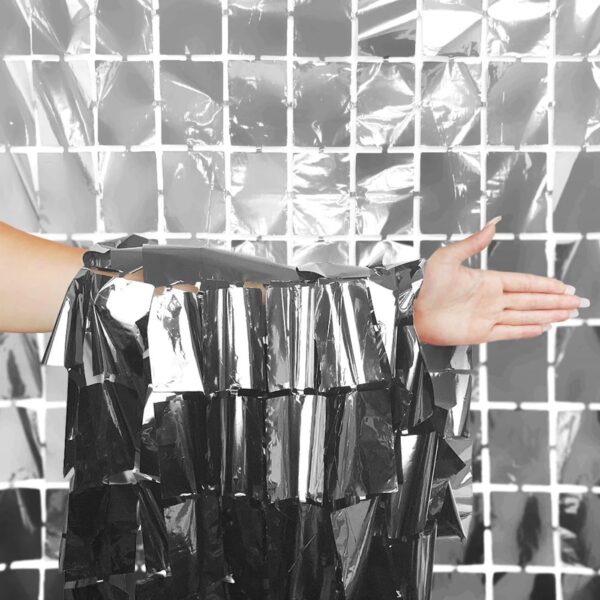 Silver Foil Metallic Curtain Wicked Partystore 2 Silver Foil Metallic Curtain Wicked Partystore 2