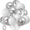 Silver Metallic And Confetti Balloons Wicked Partystore 2