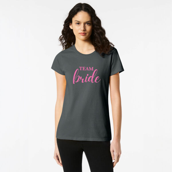 Personalised Hens Team Bride Top Wicked Partystore Design 16b Black Front Pink Personalised Hens Team Bride Top Wicked Partystore Design 16b Black Front Pink
