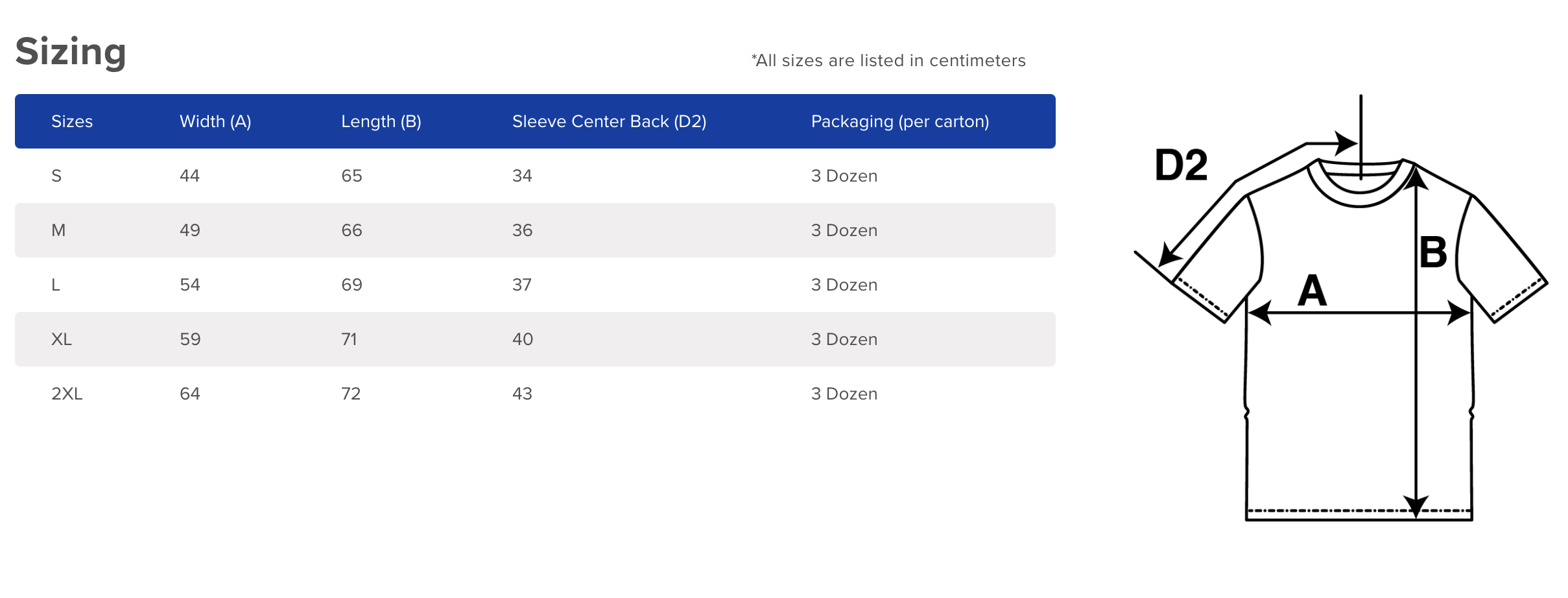 Womens Tshirt Size Chart
